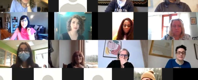 Photo of panelists and participants at the CSW Parallel Event - Intimate Partner Violence & COVID: What Can Employers Do?