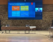 Photo of a woman presenting virtually on the survivor-centred approach