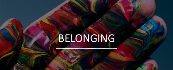 Picture of a hand painted in vibrant multicolours